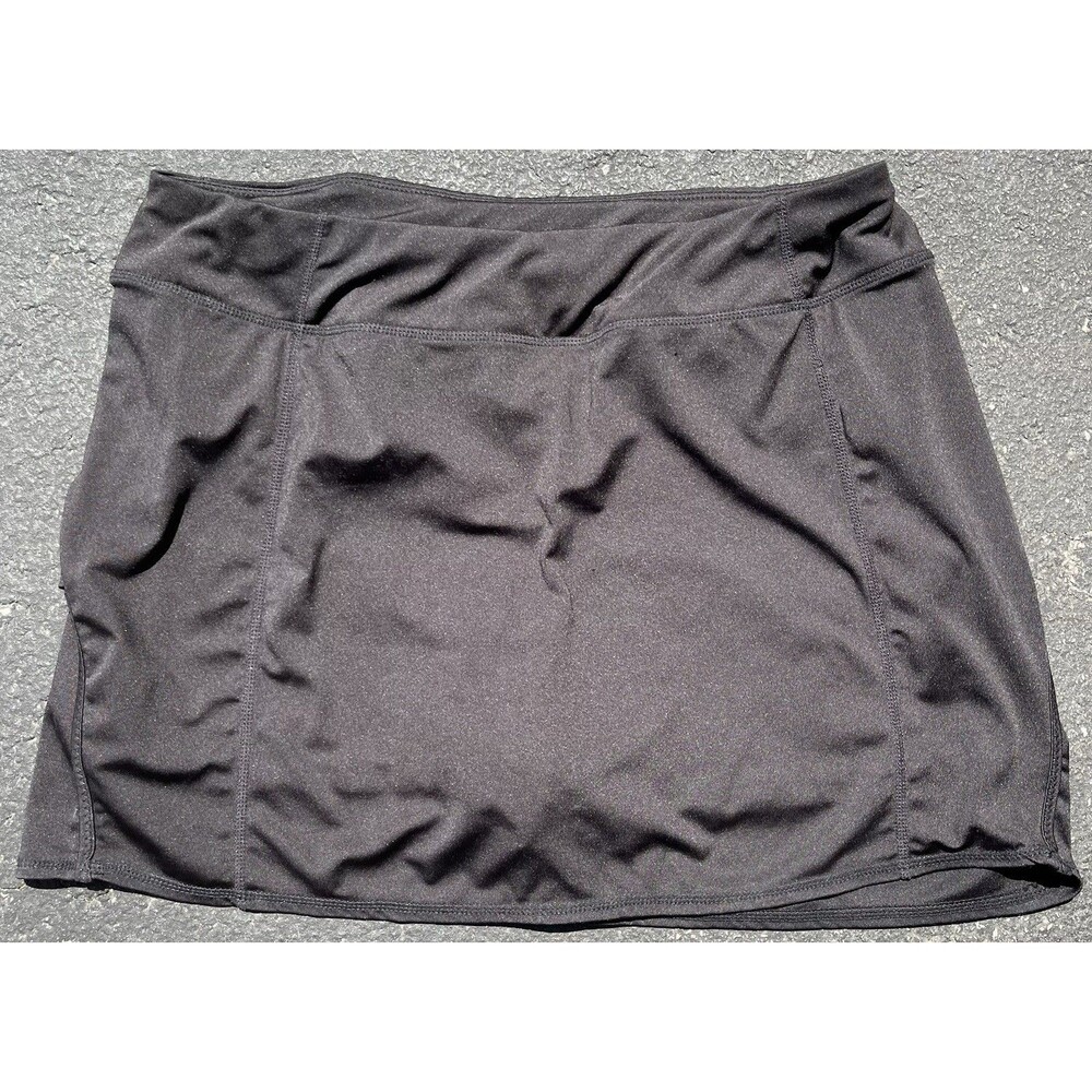 Women's Tangerine Black Althletic Skirt, Size Large